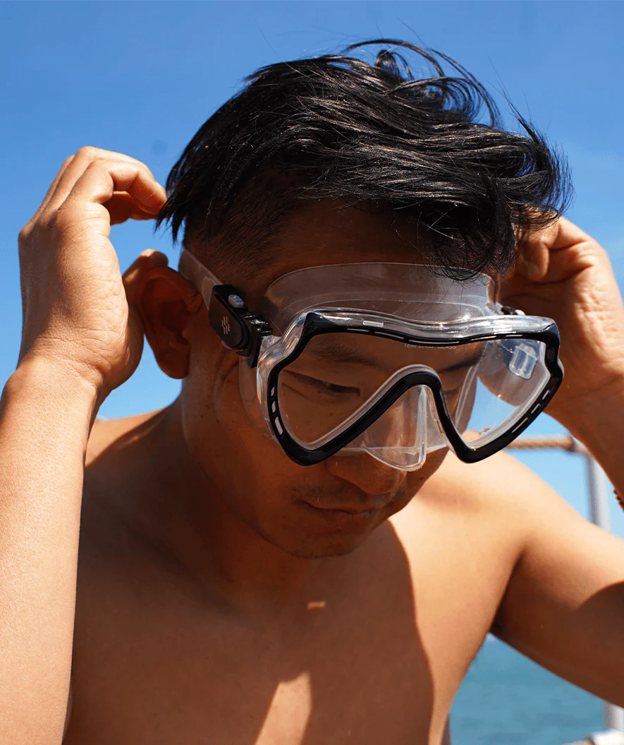 Watery zestaw maska i rurka do snorkelingu dla dorosłych (od 15 lat) - Nebula - Czarny - Image 3