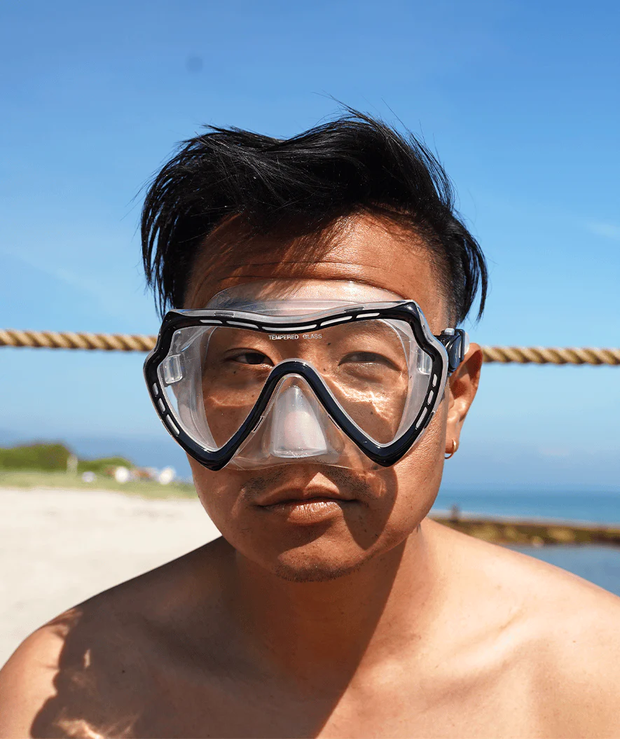 Watery zestaw maska i rurka do snorkelingu dla dorosłych (od 15 lat) - Nebula - Czarny - Image 9