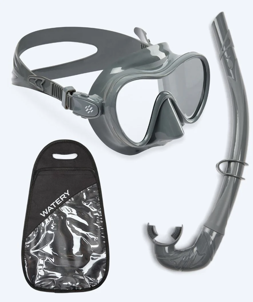 Watery zestaw maska i rurka do snorkelingu dla dorosłych - Cliff - Szary - Image 11