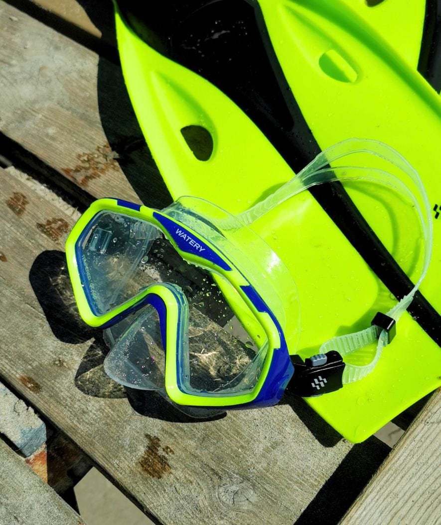 Watery zestaw maska i rurka do snorkelingu dla dorosłych (od 15 lat) - Leach Pro - Niebieski/żółty - Image 3