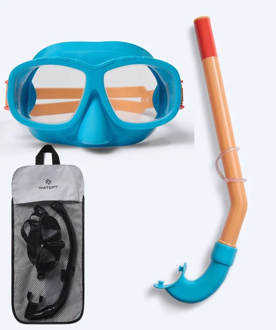 Watery zestaw maska i rurka do snorkelingu dla dzieci (4-10) - Wyre - Niebieski/pomarańczowy - Image 12