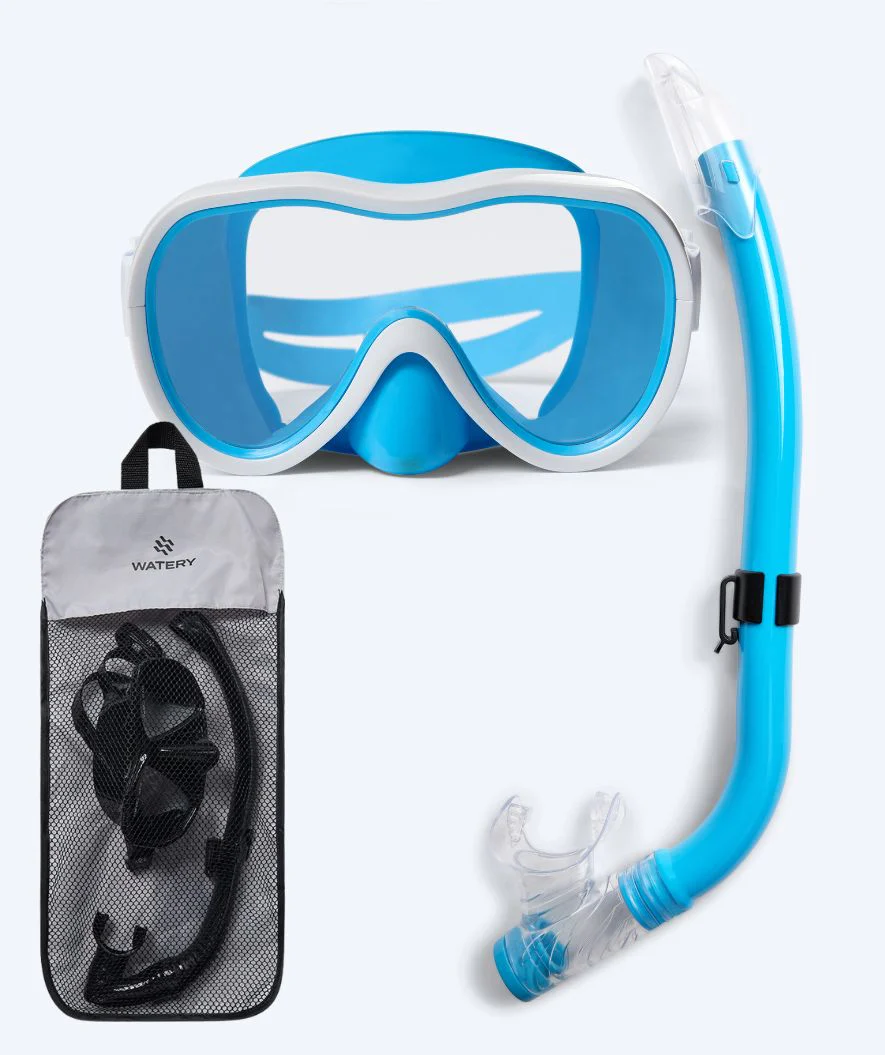 Watery zestaw maska i rurka do snorkelingu junior (8-15) - Odine - Niebieski/biały - Image 13