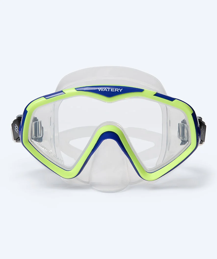 Watery zestaw maska, rurka i płetwy do snorkelingu dla dorosłych (od 15 lat) - Leach/Rilian - Niebieski/czarny - Image 2