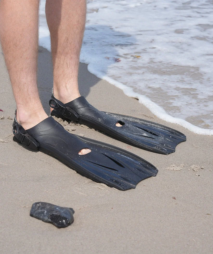 Watery zestaw maska, rurka i płetwy do snorkelingu dla dorosłych (od 15 lat) - Fraser/Coast/Delmere - Ciemnoniebieski/czarny - Image 10