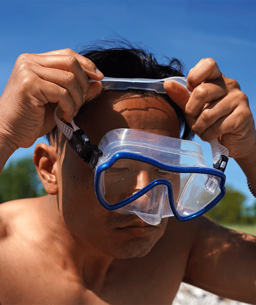 Watery zestaw maska, rurka i płetwy do snorkelingu dla dorosłych (od 15 lat) - Fraser/Coast/Delmere - Ciemnoniebieski/czarny - Image 3