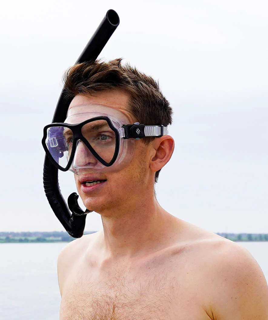 Watery zestaw maska, rurka i płetwy do snorkelingu dla dorosłych (od 15 lat) - Itzel/Breeve - Czarny - Image 4