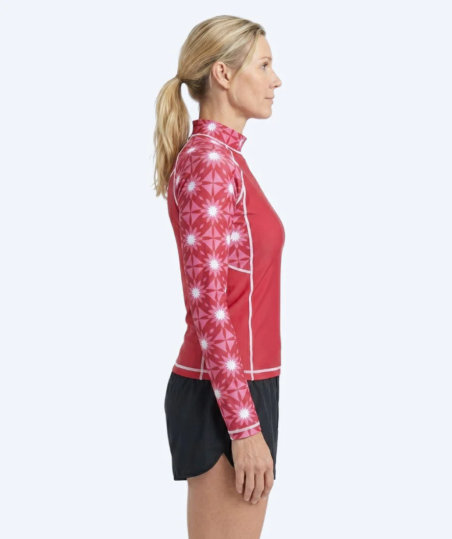 Watery koszulka UV dla kobiet - Aiko z długimi rękawami Rashguard - Różowy/ciemnoczerwony - Image 3