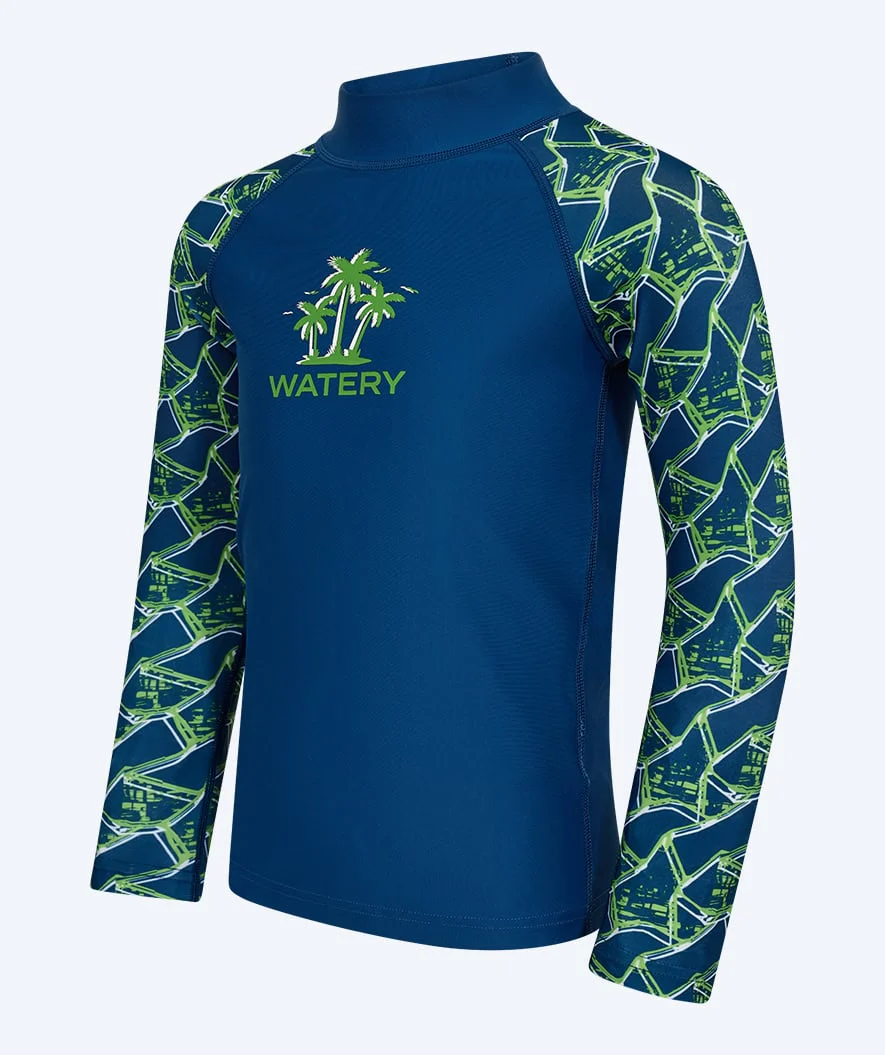 Watery koszulka UV dla dzieci - Katsu z długimi rękawami Rashguard - Zielony/ciemnoniebieski - Image 7